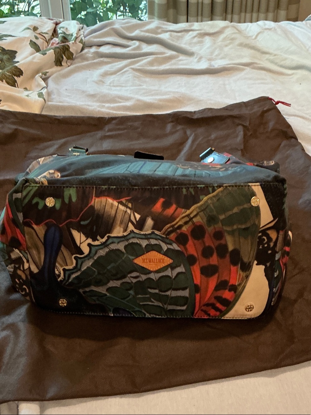 MZ Wallace Black Multicolor Butterfly Print Tote including Wristlet - Picture 8 of 13